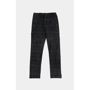 NWT RtA Otis Flat Front Plaid Pants in Navy Italian Fabric Size Small